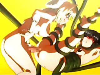 Hentai girl ensnared by tentacles, shemale anal action